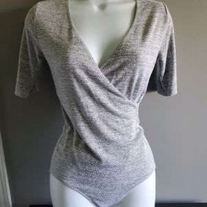 Wilfred Free (Aritzia) - Grey wrap bodysuit